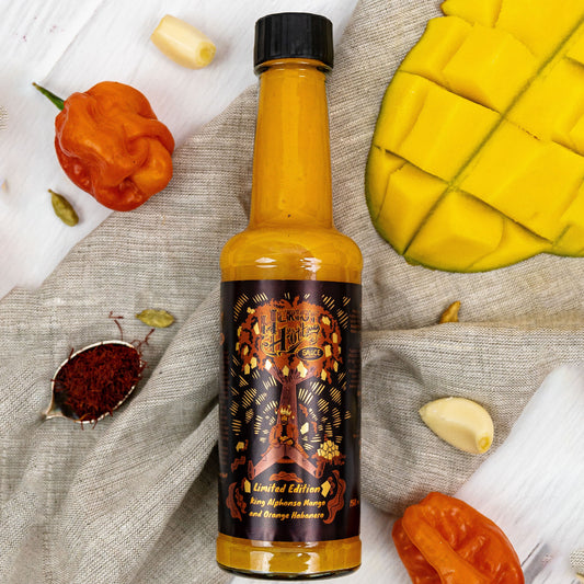 King Alphonso Mango and Orange Habanero Hott Sauce with Saffron and Cardamom - Heriot Hott